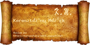 Keresztény Márk névjegykártya
